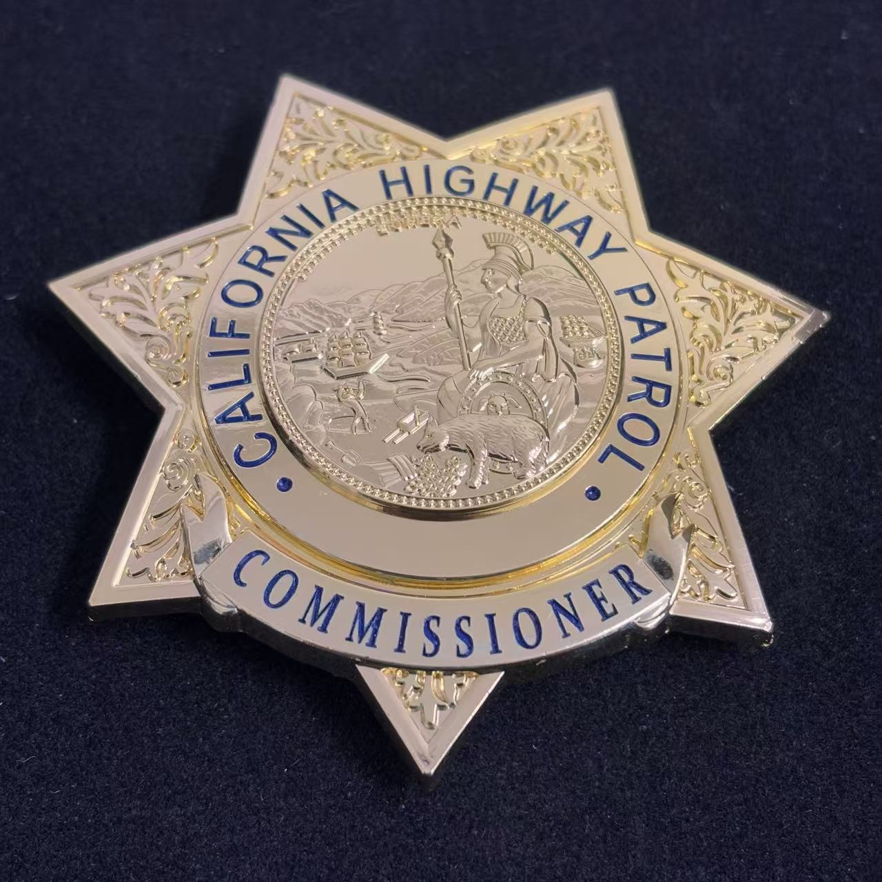 US CHP Commissioner Badge Replica Movie Props Customizable Number