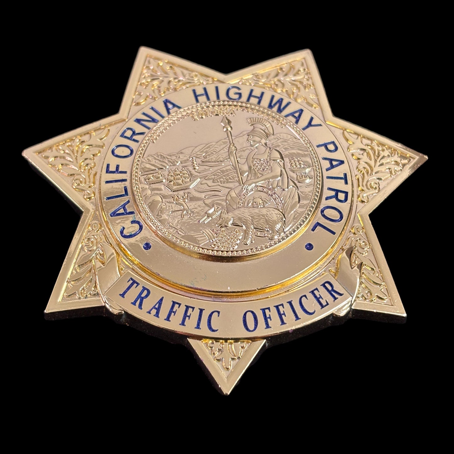 US Traffic Officer CHP Badge Replica Movie Props Customizable Number