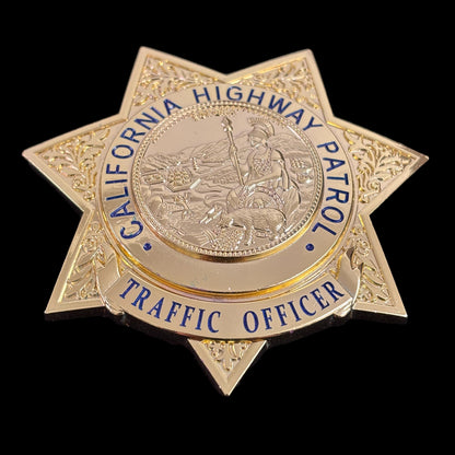 US Traffic Officer CHP Badge Replica Movie Props Customizable Number