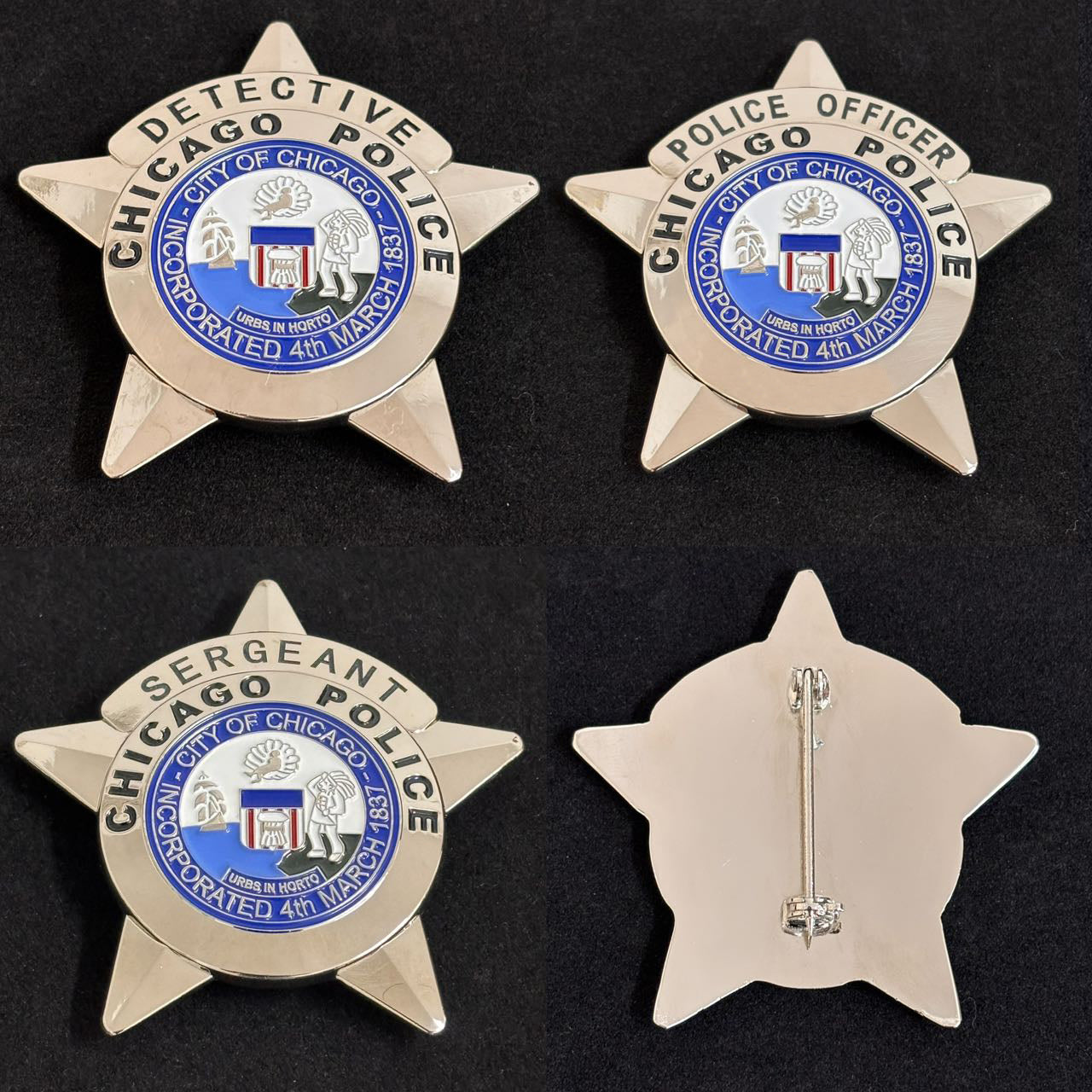 CPD Chicago Polizeibeamter Detective Sergeant Abzeichen Set Replik Filmrequisiten