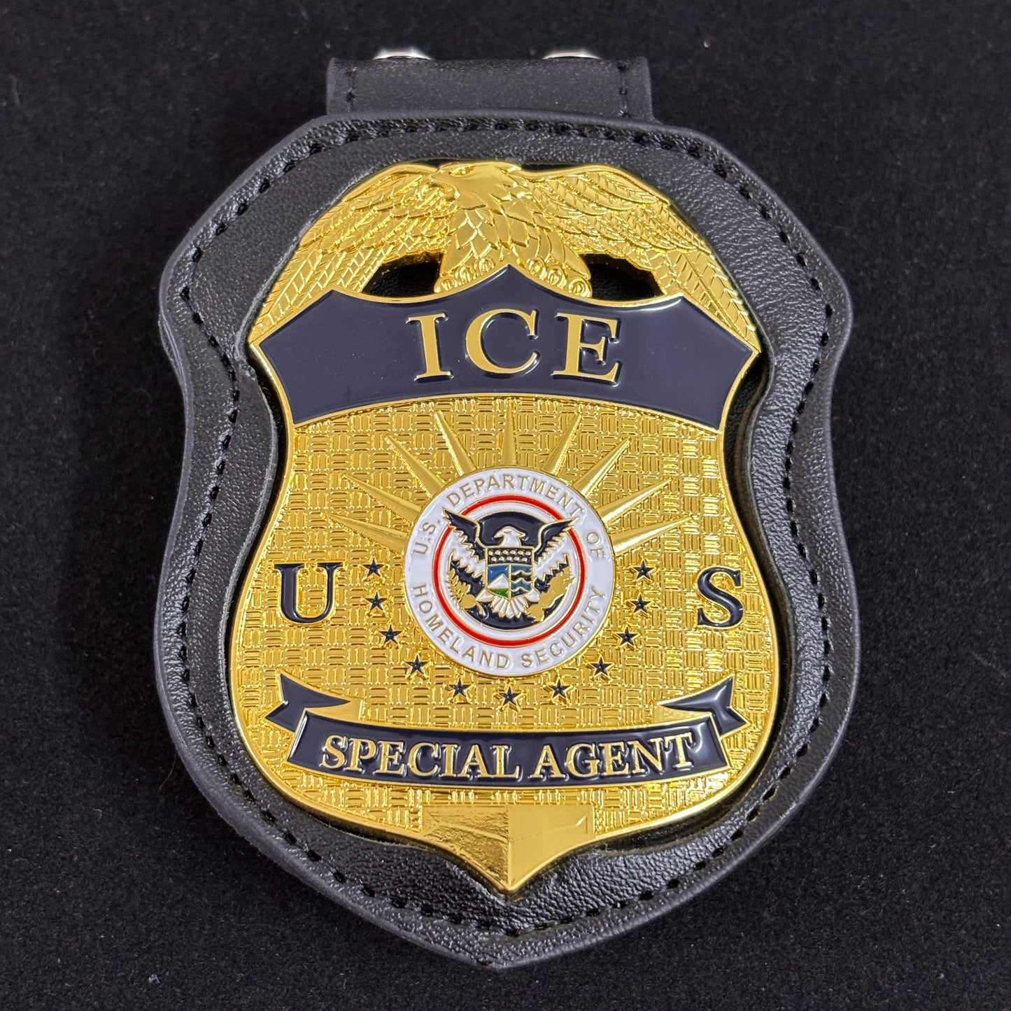 Réplica de Placa de Agente Especial de ICE de EE. UU. Accesorios de Cine Número Personalizable