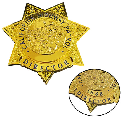 US CHP Director Badge Replica Movie Props Customizable Number