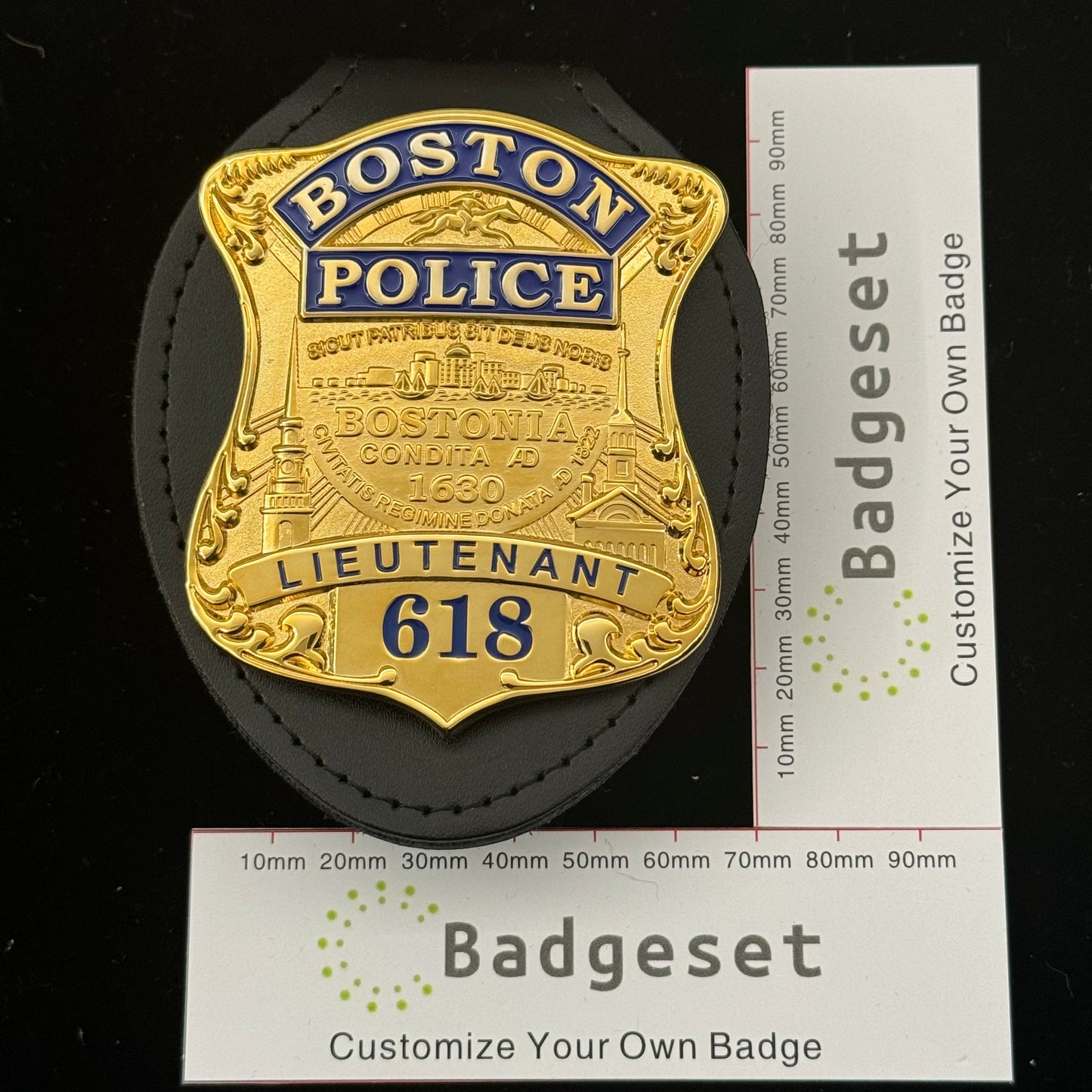 Boston Police Lieutenant Badge Replica Movie Props With Number 618