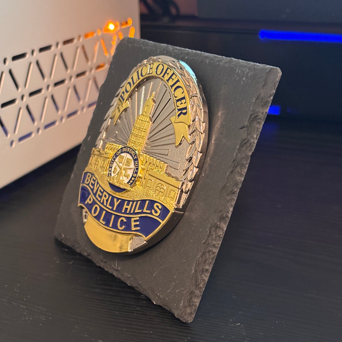 Beverly hills police badge Desk Decor,Law Enforcement Award & Recognition Collectible gifts retirement memorial