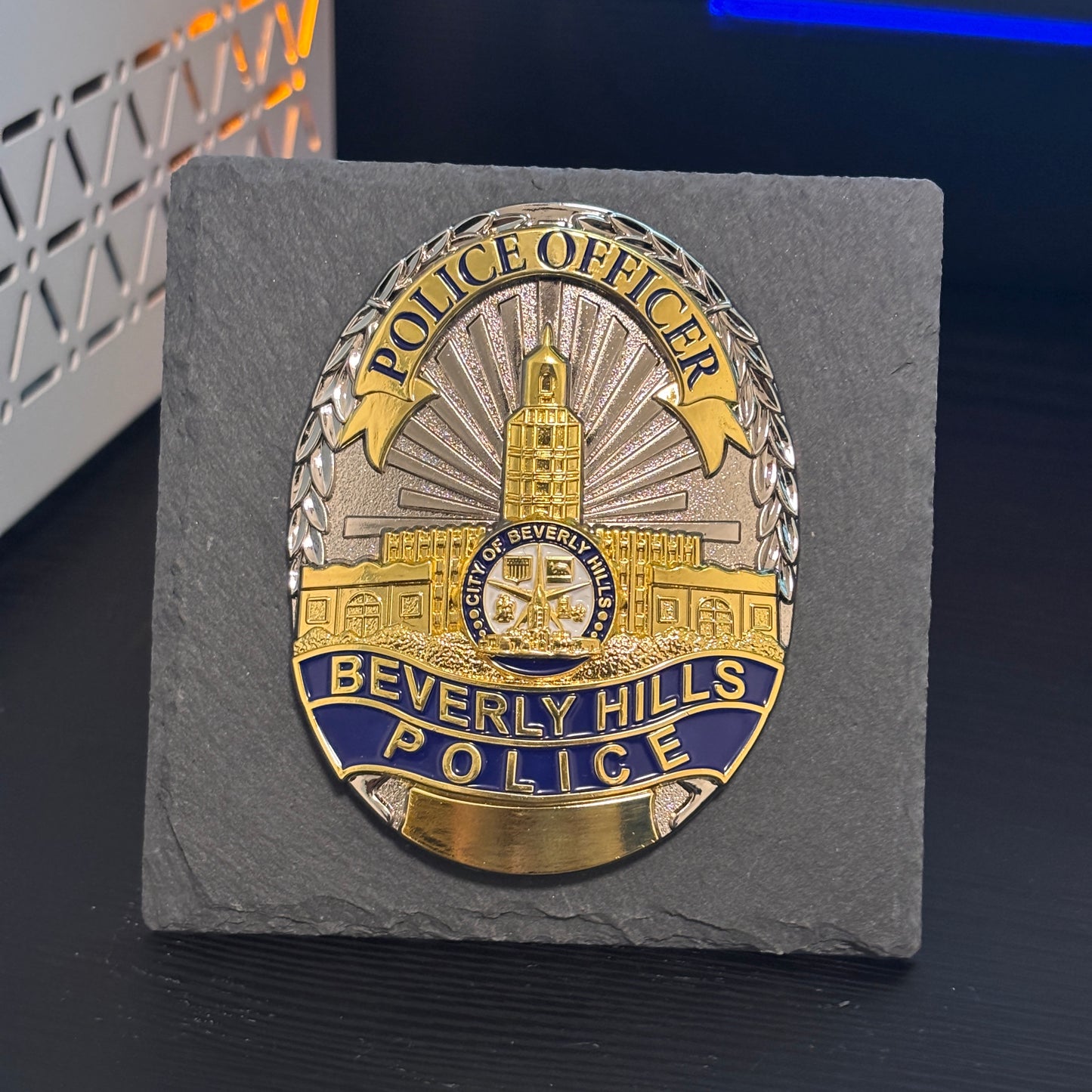 Beverly hills police badge Desk Decor,Law Enforcement Award & Recognition Collectible gifts retirement memorial