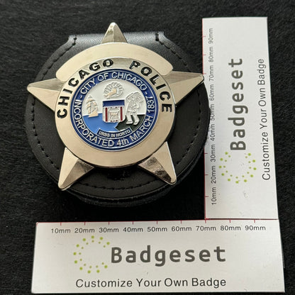 CPD Chicago Réplica de Insignia Utilería de Cine Texto y Número Personalizables
