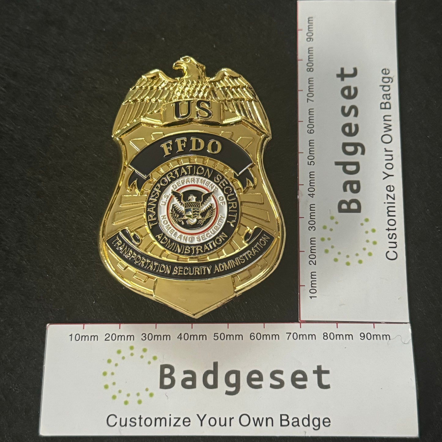 U.S.Transportation Security Administration FFDO BADGE Customize Number Movie Props