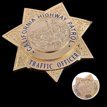 US Traffic Officer CHP Badge Replica Movie Props Customizable Number