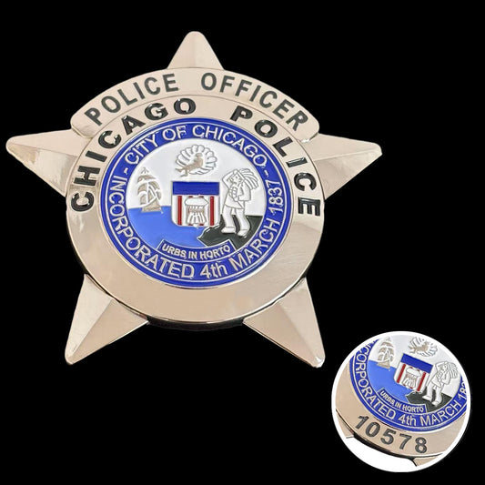 Chicago Police Officer CPD Badge Anpassbare Nummer