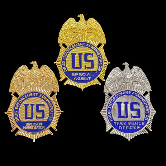 3 US DEA Polizeiabzeichen Set Replika Filmrequisiten
