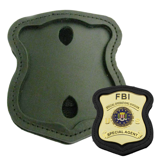 Echtlederhalter/Holster/Geldbörse für Boston/FBI-Polizeiabzeichen