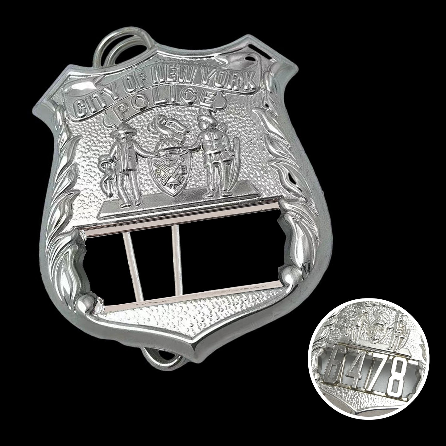 NYPD New York Polizeiabzeichen Replik Film Requisiten Anpassbare Nummer