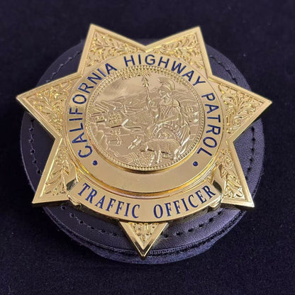US Traffic Officer CHP Badge Replica Movie Props Customizable Number