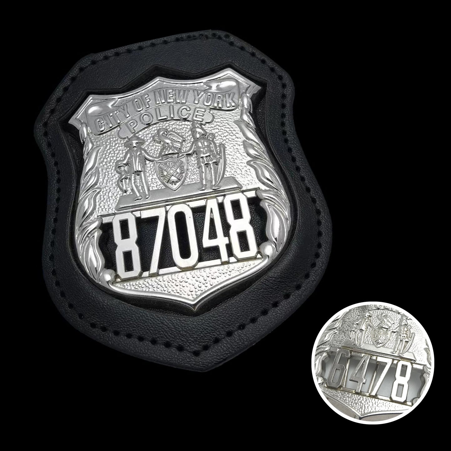 NYPD New York Polizeiabzeichen Replik Film Requisiten Anpassbare Nummer