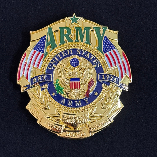Réplica de insignia del ejército estadounidense, utilería de película