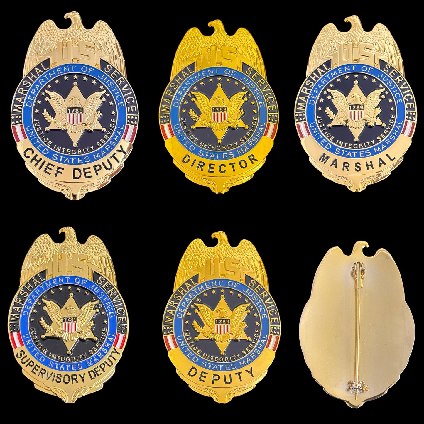 Réplicas de la insignia del Servicio de Alguaciles de EE. UU. (USMS) - Accesorios de película
