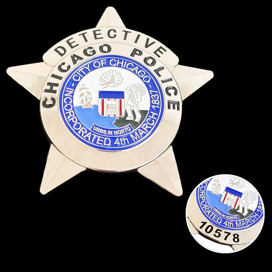 CPD Chicago DETECTIVE Abzeichen Replik Film Requisiten anpassbare Nummer