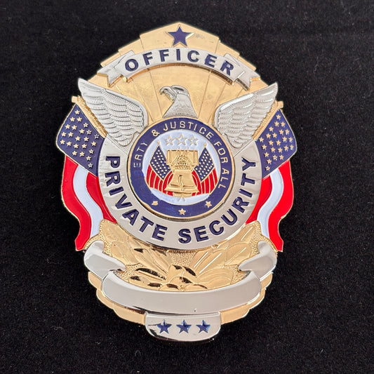 Liberty &amp; Justice For All Officer Private Security Badge mit Stern-Replik, Filmrequisiten