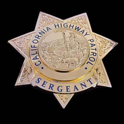 US CHP Sergeant Badge Replica Movie Props Customizable Number