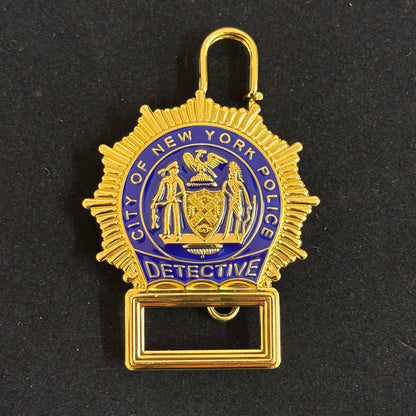 New York Police Detective Badge Replica Movie Props Customizable Number