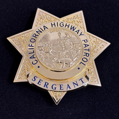 US CHP Sergeant highway patrol Badge Replica Movie Props Customizable Number