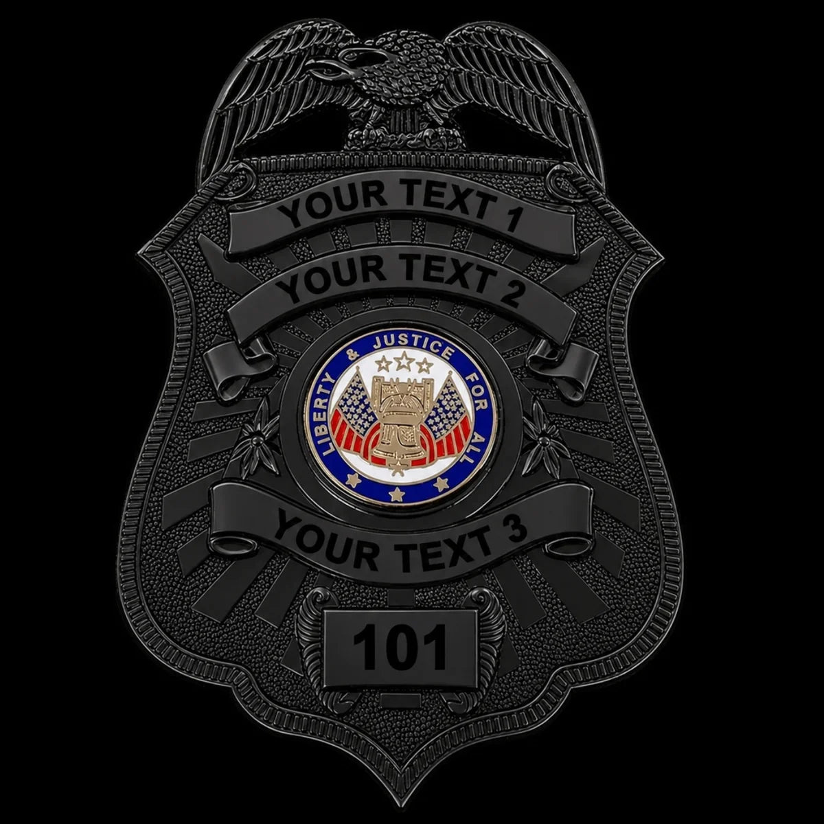 Customizable Badge BA25-Black