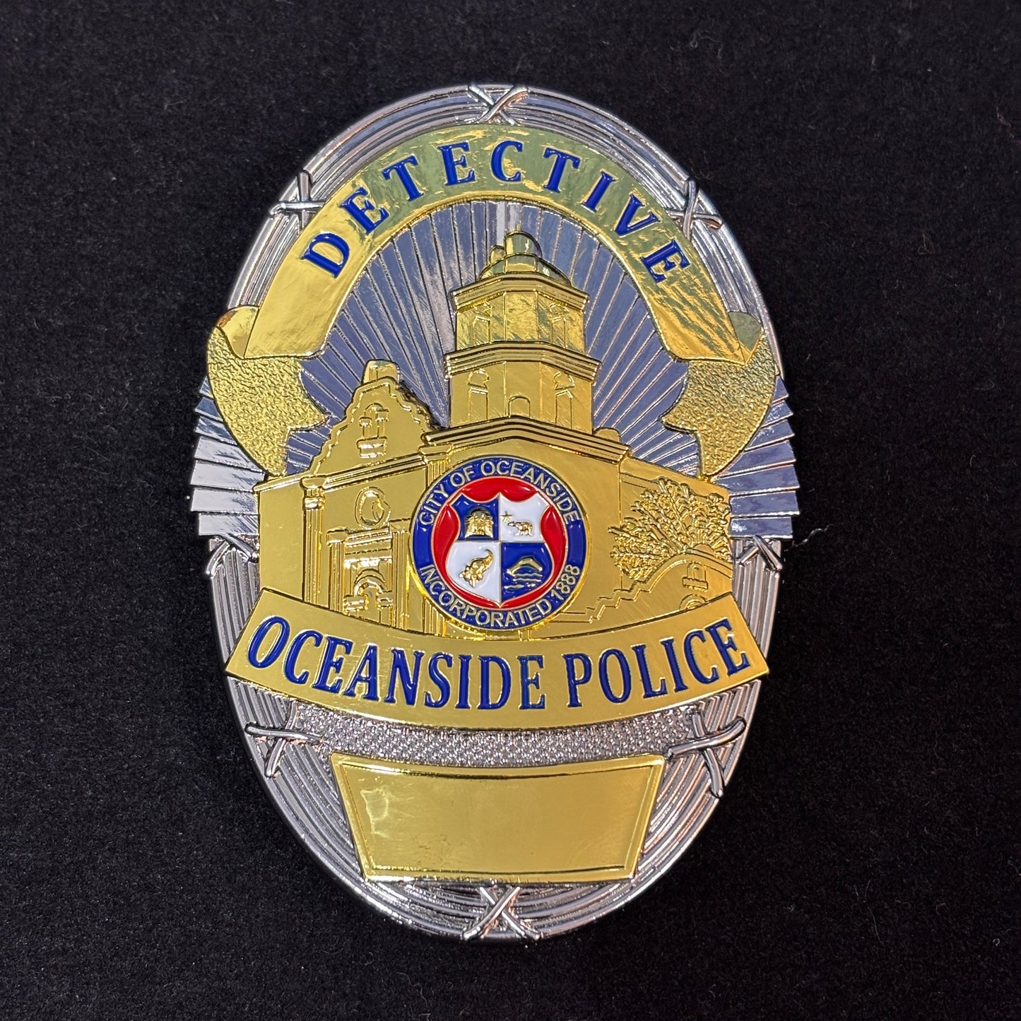 Insignia de detective de la policía de Oceanside de EE. UU. con número personalizable