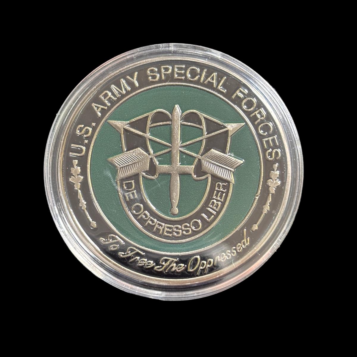Moneda de desafío de las Fuerzas Especiales del Ejército de EE. UU. para liberar a los oprimidos