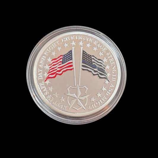 BEWAHRE UNS TAG UND NACHT SICHER, GIB UNS MUT, STÄRKE UND MACHT, SAINT MICHAEL Challenge Coin