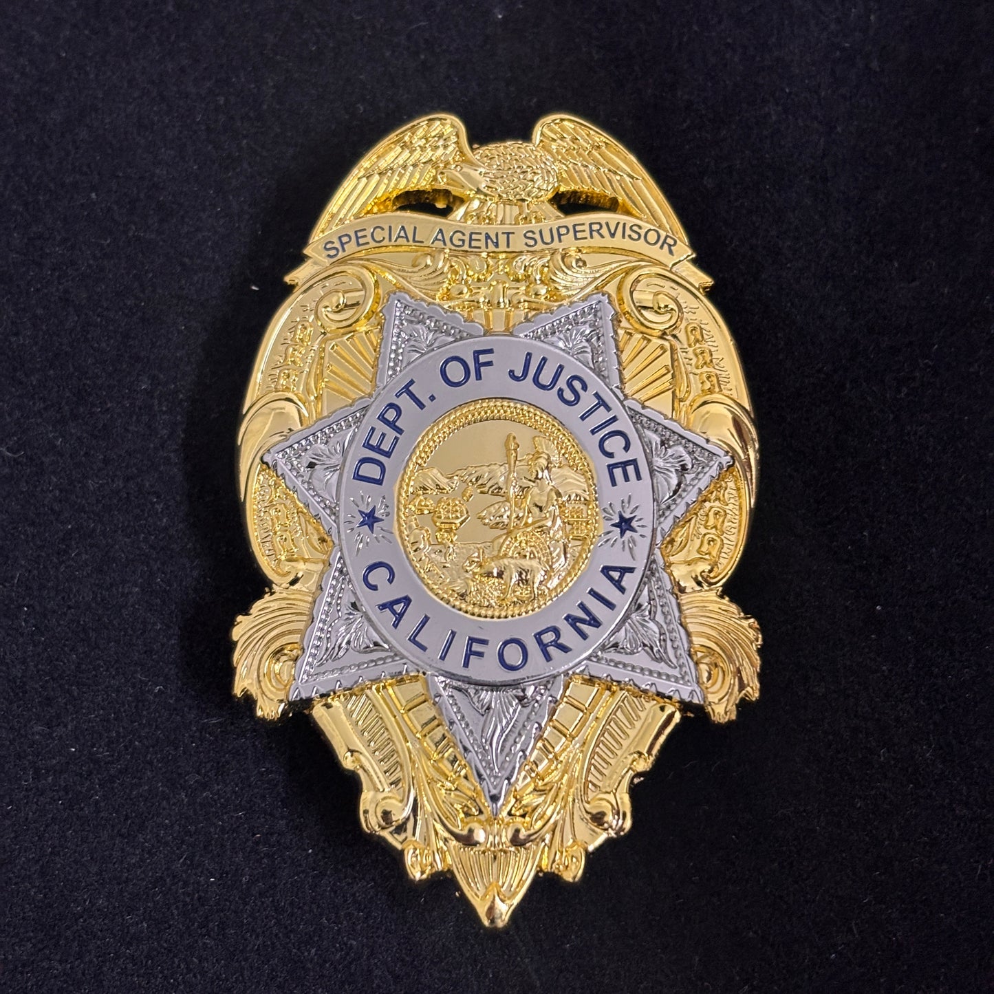U.S.California Dept.Of Justice Special Agent Supervisor Replica Movie Props Badge