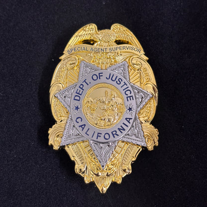 U.S.California Dept.Of Justice Special Agent Supervisor Replica Movie Props Badge