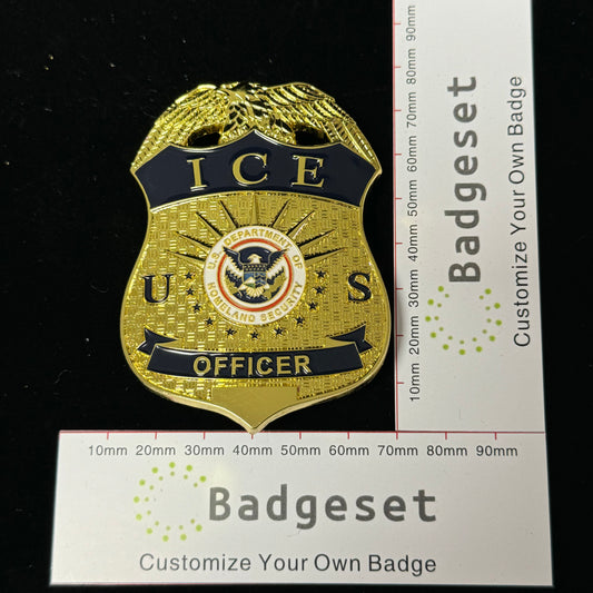Réplica de la placa de oficial de US ICE Accesorios de cine Número personalizable