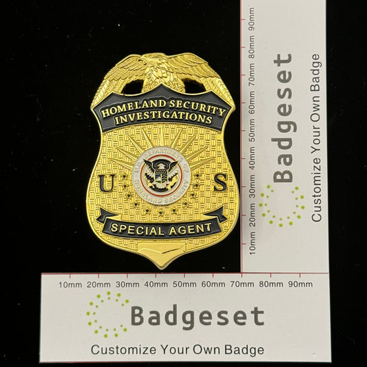 Réplica de la insignia de utilería de la película del agente especial de Investigaciones de Seguridad Nacional (HSI) de EE. UU.