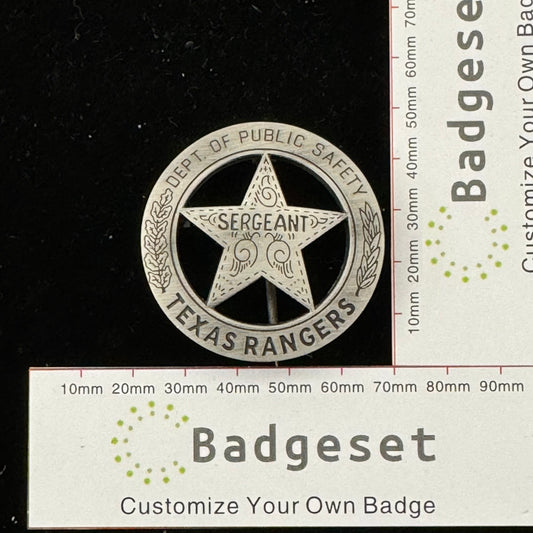Réplica de la insignia de sargento de los Rangers de Texas de EE. UU., utilería de película