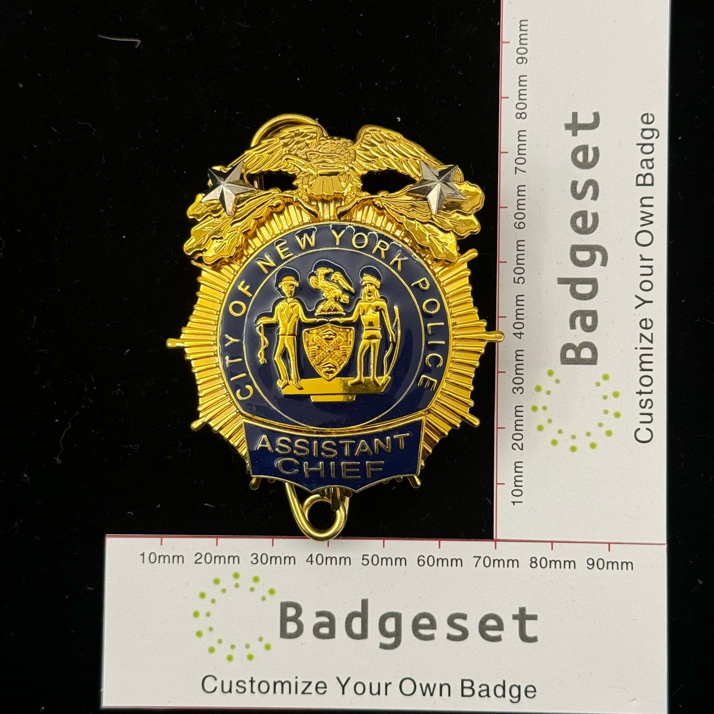 NYPD New York Polizeiabzeichen Replik, Filmrequisiten, 2 Sterne
