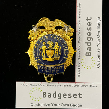 NYPD New York Polizeiabzeichen Replik, Filmrequisiten, 2 Sterne