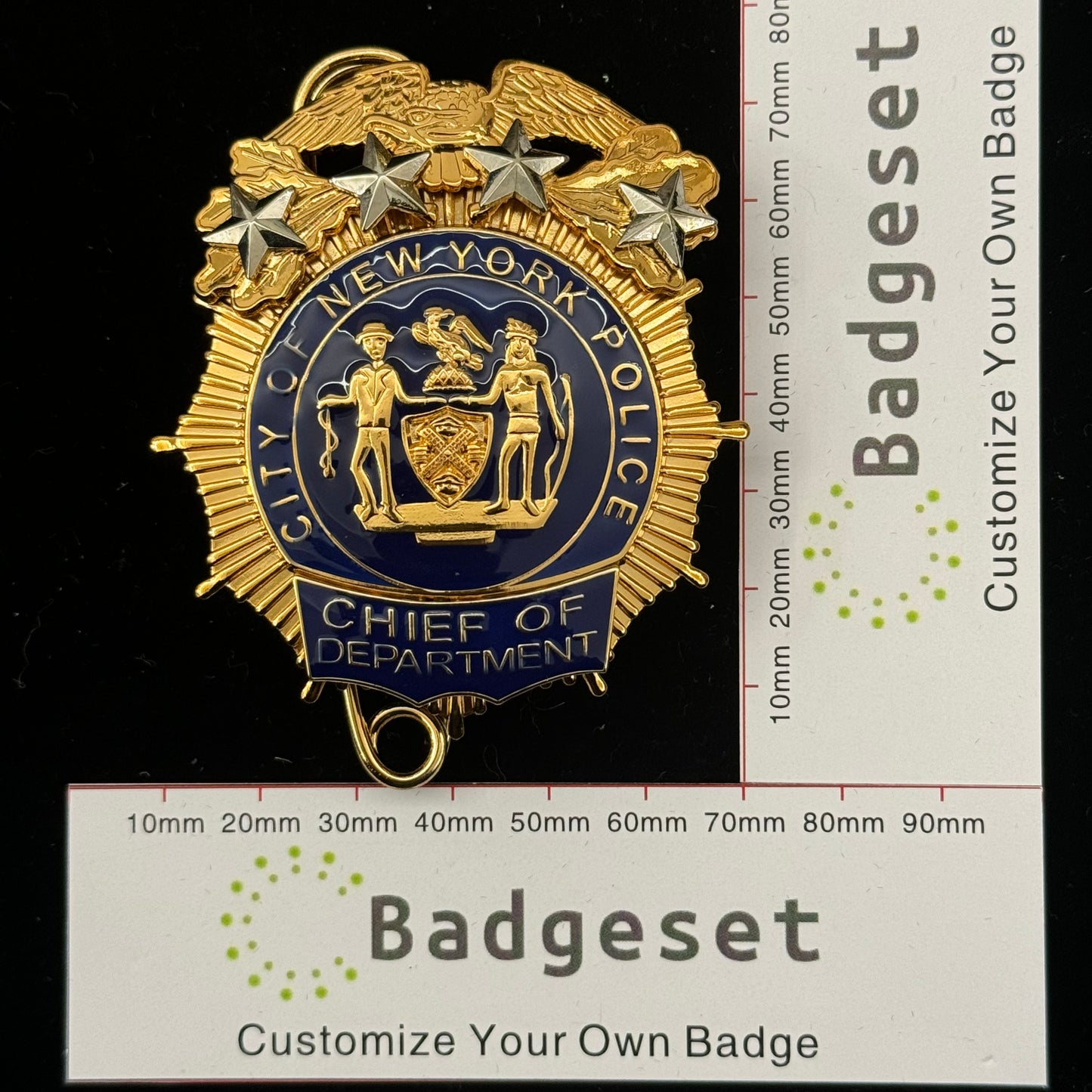 NYPD New York Polizeiabzeichen Replik, Filmrequisiten, 4 Sterne