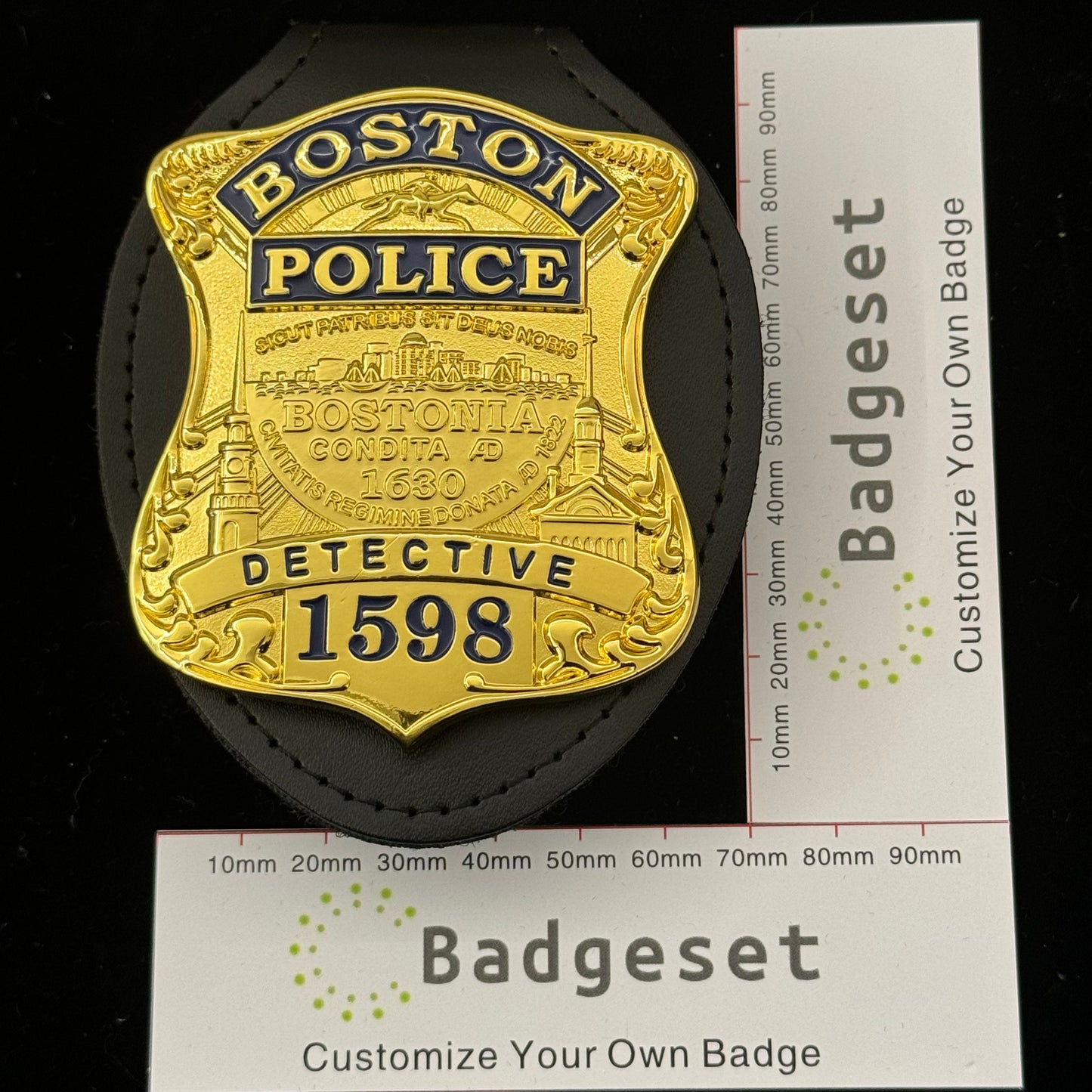 Boston Police Detective Badge Replica Movie Props With Number 1598