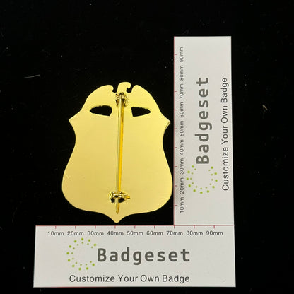 Réplica de la insignia del FBI del Departamento de Justicia, utilería de película