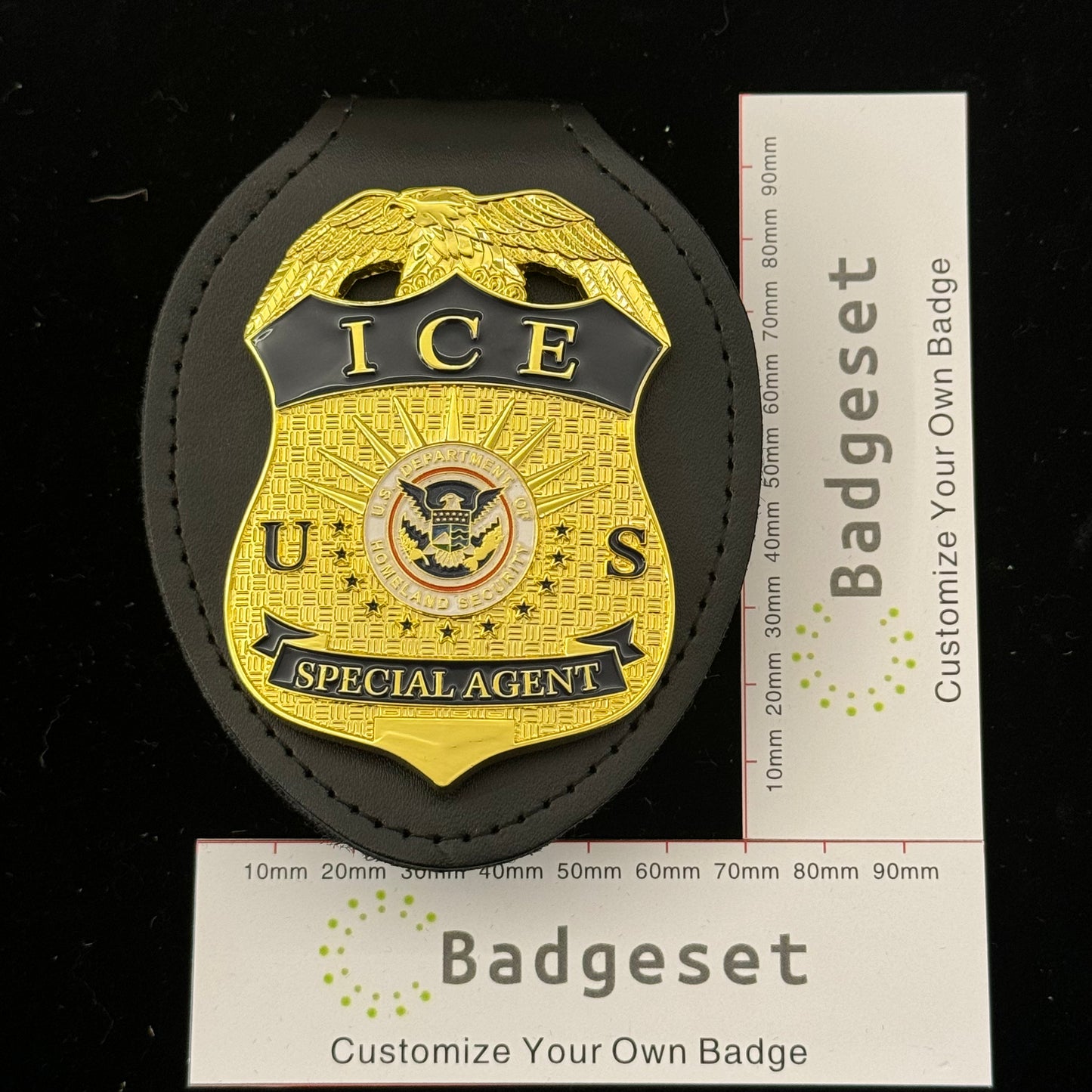 Réplica de Placa de Agente Especial de ICE de EE. UU. Accesorios de Cine Número Personalizable