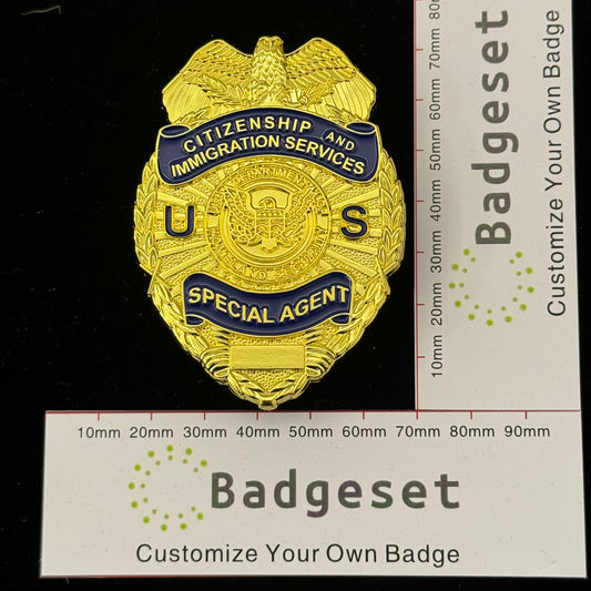 Personalisierbare Abzeichen für Filmrequisiten der US-Einwanderungsbehörde