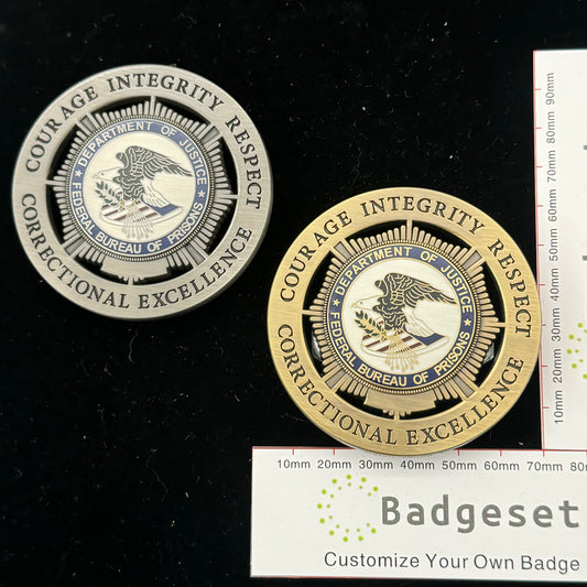 Department of Justice Federal Bureau of Prisons Badge anpassbare Nummer