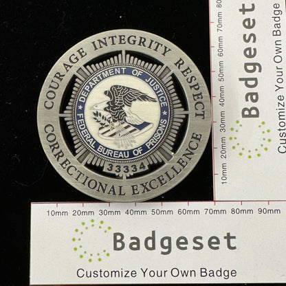 Department of Justice Federal Bureau of Prisons Badge anpassbare Nummer