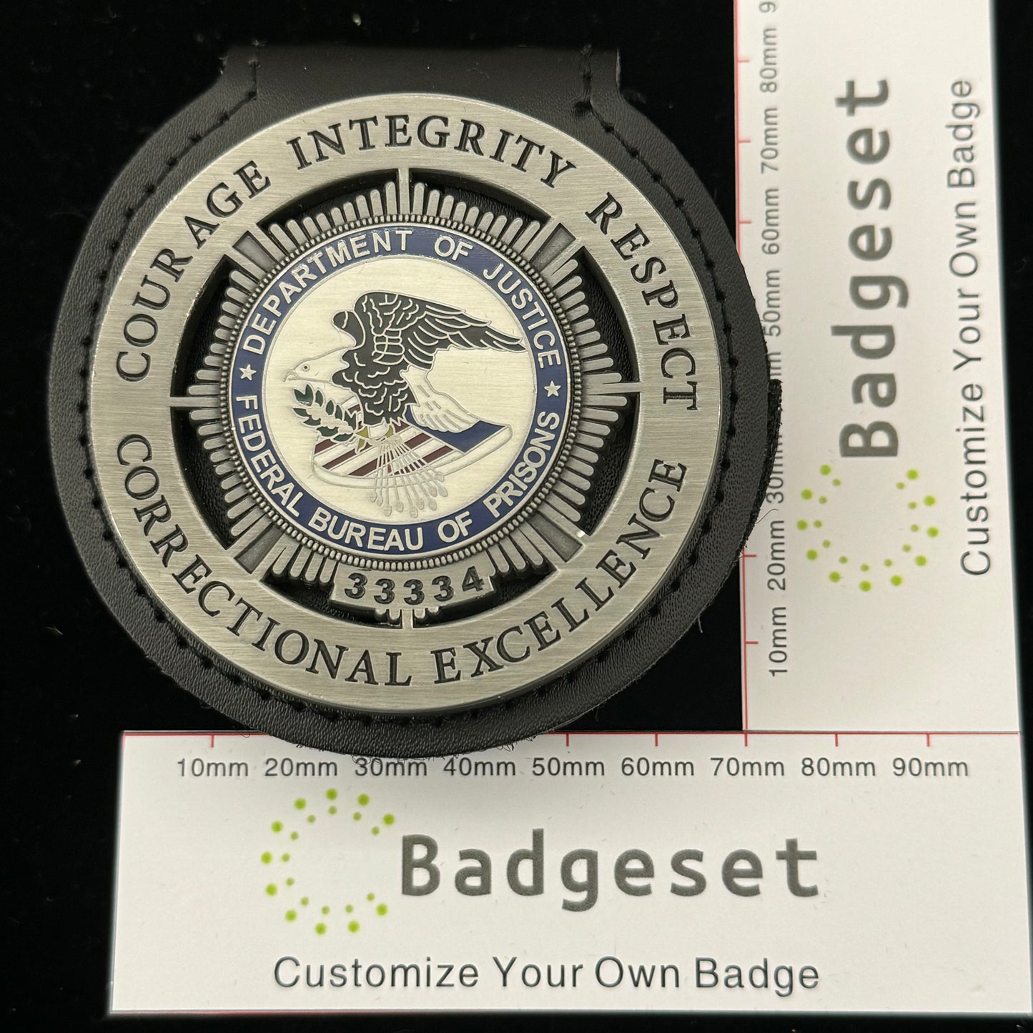 Department of Justice Federal Bureau of Prisons Badge anpassbare Nummer