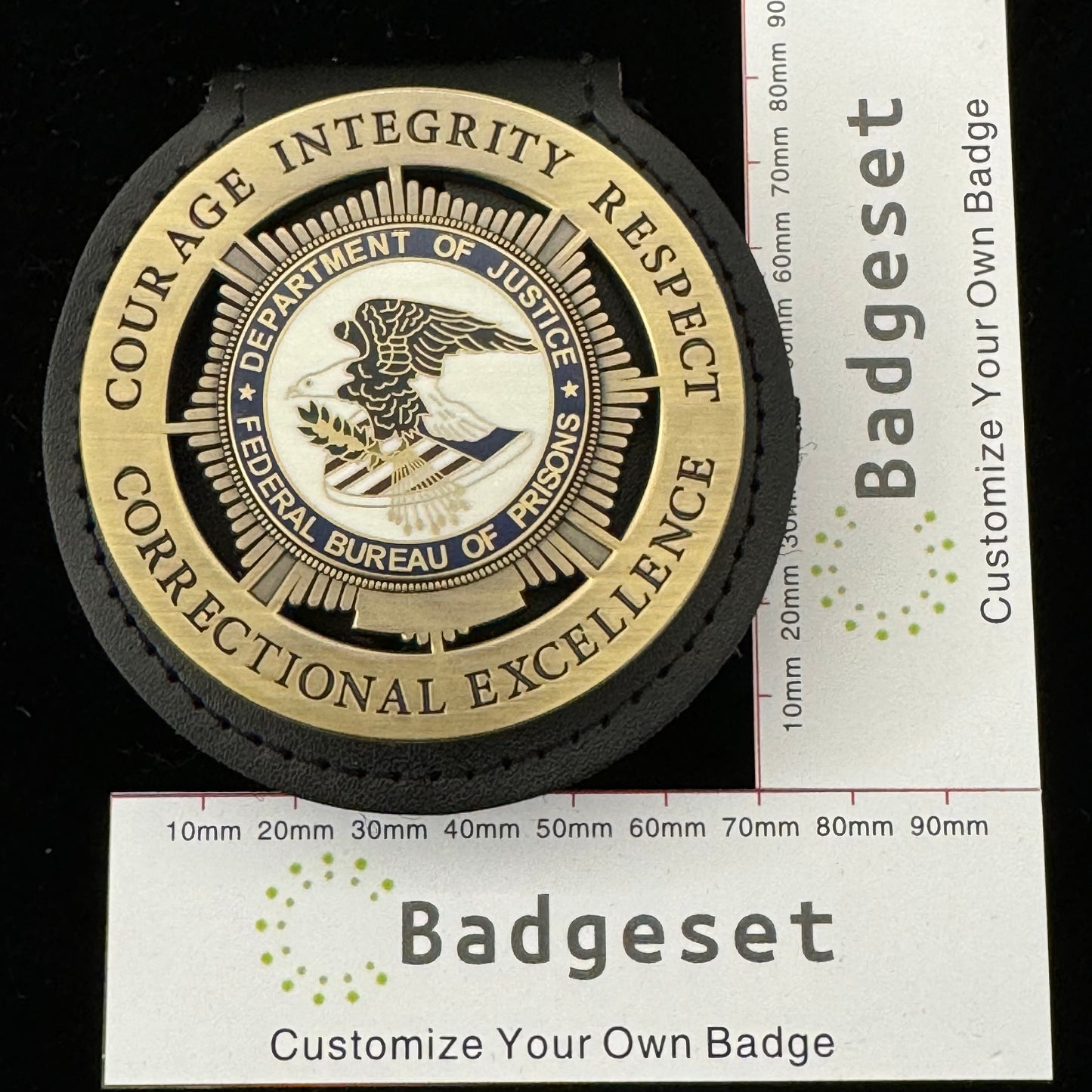 Department of Justice Federal Bureau of Prisons Badge anpassbare Nummer