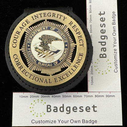 Department of Justice Federal Bureau of Prisons Badge anpassbare Nummer