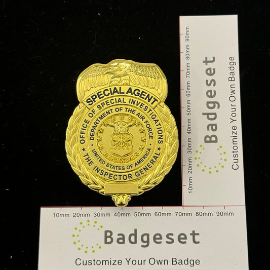 US AFOSI/OSI Air Force Office of Special Investigations Special Agent Badge Replik Filmrequisiten Anpassbare Nummer
