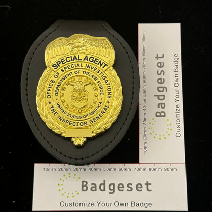 US AFOSI/OSI Air Force Office of Special Investigations Special Agent Badge Replik Filmrequisiten Anpassbare Nummer