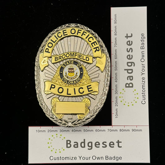 Broomfield Polizeiabzeichen, anpassbare Nummer, anpassbares Abzeichen