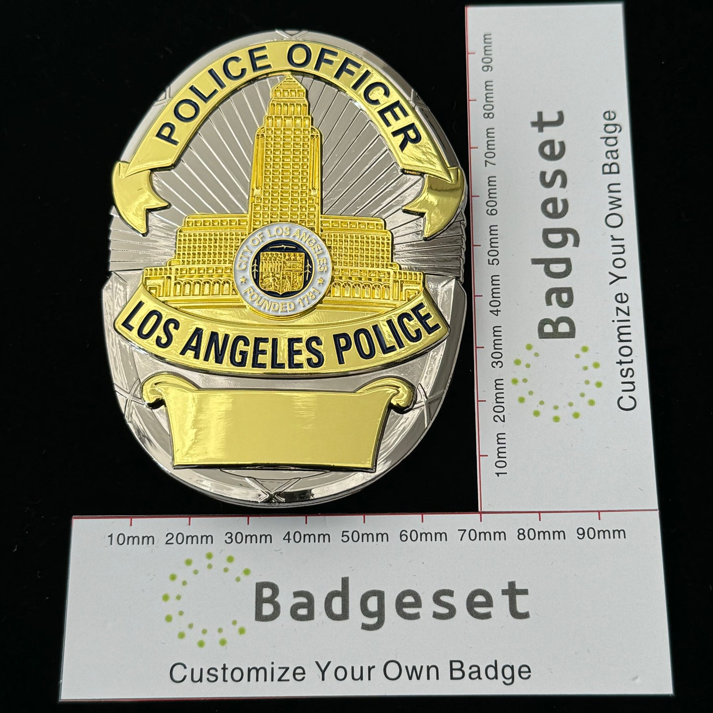 LAPD Los Angeles Polizei Büro Abzeichen anpassbare Nummer